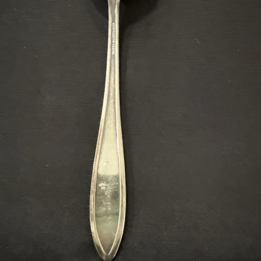 SERVING SPOON Vintage Oneida Community Silverplate Adam Monogramed